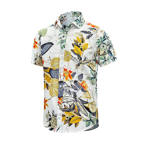 Chemise hawaïenne pour homme à manches courtes, imprimé palmiers bleus, col rabattu, respirante, idéale pour les vacances d'été - Product Image 4