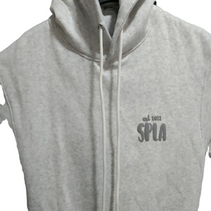 Sudadera con capucha de talla grande en blanco y manga larga con bolsillos tipo canguro lisos de calidad superior con logotipo personalizado, sudadera cómoda de calidad superior para hombre - Product Image 1