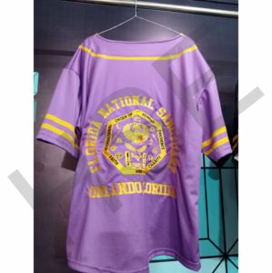 Maillot de baseball personnalisé violet et jaune, uniforme d'équipe léger et respirant - Product Image 2