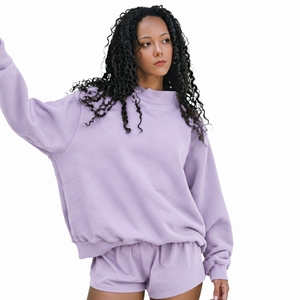 Sweat-shirt surdimensionné à col montant pour femme, design uni, nouvelle collection, confectionné sur mesure, à manches longues, pour toutes les saisons - Product Image 3