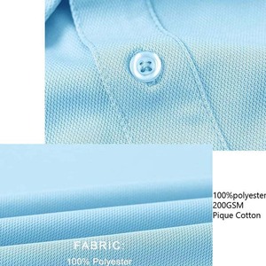 เสื้อโปโลชาย 100% ผ้าฝ้ายโพลีเอสเตอร์ คุณภาพสูง เสื้อผ้ากีฬา เสื้อโปโลตีกอล์ฟ เสื้อยืดพิมพ์โลโก้ตามสั่ง สำหรับเสื้อผ้าผู้ชาย สีฟ้าอ่อน - Product Image 5