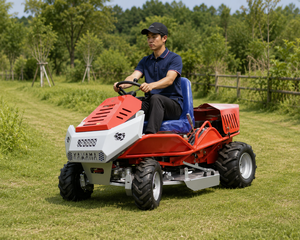 เครื่องตัดหญ้า KAWAMA 4WD แบบใช้น้ำมันเบนซิน โครงเหล็ก ใบมีดแบบหมุน ระดับมืออาชีพ รถแทรกเตอร์สำหรับสวน ถังเก็บหญ้า 200 ลิตร - Product Image 1