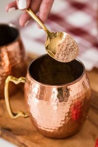 Juego de vasos de cobre para cócteles, para celebraciones en viñedos, vasos de metal con acabado martillado, duraderos, reutilizables, tazas de bar premium - Product Image 3