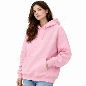 Hoodie oversize pour femme, en molleton 100% coton, poids super lourd 450 g/m², coupe ample, chaud et épais pour l'hiver, marque privée haut de gamme - Product Image 1