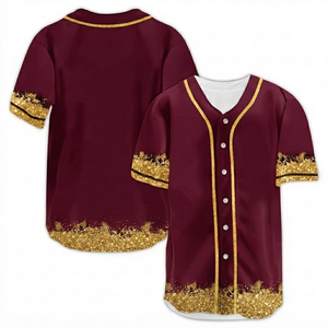 DROGEN EXPORT Camiseta de Béisbol Personalizada Sublimada con Botones, Camiseta Deportiva Transpirable 100% Poliéster Malla Cuello en V Manga Corta - Product Image 1