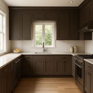 ตู้ครัวสำเร็จรูปไม้จริงทันสมัยจากโรงงานซันยางเวียดนาม แผ่นไม้อัด บานประตูเอ็มดีเอฟ ตู้แบบโมดูลอเนกประสงค์ - Product Image 1