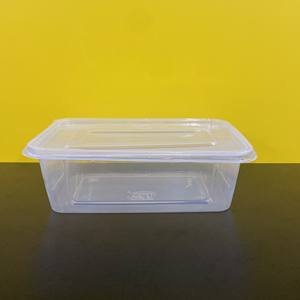Conteneur alimentaire en plastique PP rectangulaire de 16 oz, modèle 2026, le plus vendu, avec couvercle, boîte d'emballage à emporter, transparente, compatible micro-ondes - Product Image 2