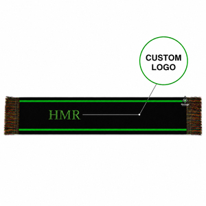 Écharpe en acrylique noire et verte avec motif de lettres HMR, logo personnalisé, pour la franc-maçonnerie, les confréries et les sororités, style héritage grec. - Product Image 1