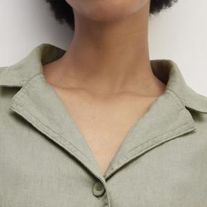 Vestido Camisero de Lino de Manga Corta para Mujer, 100% Lino Tejido, Vestido Camisero de Verano con Botones, Faldas, Ropa Orgánica para Mujer - Product Image 5