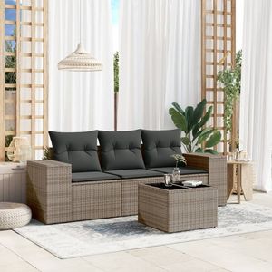 Ensemble de canapés de jardin modulaires gris en polyrotin, mobilier de jardin élégant - Product Image 1