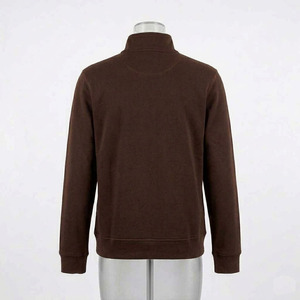 Sweat-shirt à manches longues uni marron 1/4 zip, haute qualité, vêtements de sport décontractés pour hommes, broderie personnalisée du logo, pull-over. - Product Image 4