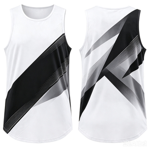 เสื้อกล้ามผู้ชาย GURUNA-Z-INDUSTRY สีน้ำเงิน แบบมีบล็อกสี คอโอ แห้งเร็ว ระบายอากาศดี สไตล์สตรีท ผ้าถัก 100% คอตตอน 120 กรัม - Product Image 1