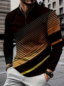 <b>Men's</b> Stylish <b>Long</b>-<b>Sleeved</b> for Polo <b>Shirt</b> Breathable Knitted Fabric 3D Versatile Fashionable Exudes Elegance for Casual - Product Image 2