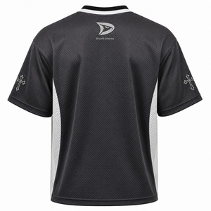 Custom Logo <b>Y2K</b> Mesh Sports Jersey Mens Dark Charcoal Gothic Skull Printed Oversized Athletic Streetwear Short Plus Size - Product Image 3
