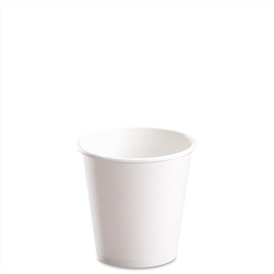 Vaso de papel desechable blanco de pared simple de 8 oz para servir bebidas de café - Product Image 1