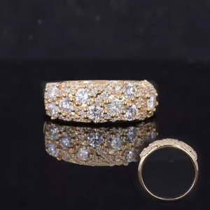 Snowdrift Style Round Cut Moissanite Diamond Unisex Luxury 925 Sterling Silver Wedding <b>Ring</b> Cluster <b>Iced</b> Hip Hop Jewelry Gift - Product Image 1