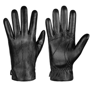 Gants d'hiver rétro en cuir de mouton véritable pour hommes, compatibles écran tactile, pour usage quotidien et sportif, vente en gros usine - Product Image 5
