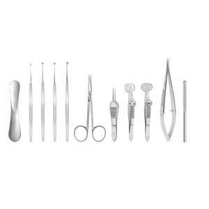 Ensemble d'instruments de chirurgie du chalazion en 11 pièces, implants dentriques, acier inoxydable ophtalmique, certifié CE, kit chirurgical oculaire - Product Image 2