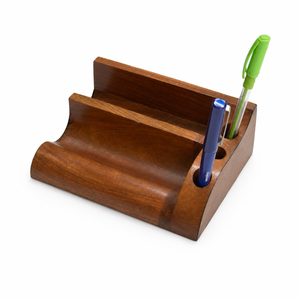 Handcrafted Indian Rosewood Stationery Rack | Wooden Pen Stand Desk Organizer Executive Office Desktop Storage Holder Home Decor - Product Image 1