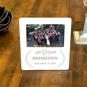 Premium Handcrafted Eco-Friendly Wood Photo <b>Frame</b> <b>Personalized</b> <b>Picture</b> Holder Tabletop Wedding Anniversary Birthday Family - Product Image 3
