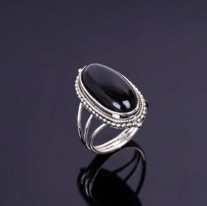 Natural Black Onyx Oval <b>Ring</b> <b>925</b> Sterling <b>Silver</b> Handmade Gemstone <b>Ring</b> Birthday Gift for Women - Product Image 4