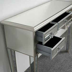 Unique Modern Design <b>Mirrored</b> Desk <b>Console</b> Table for Bedroom Vanity or Makeup Vanity Home Decorative <b>Console</b> Table - Product Image 4