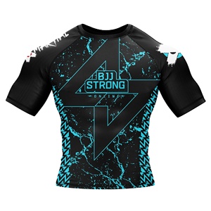 Diseño personalizado de alta calidad Lucha profesional MMA Rash Guard ¡Pedido rápido! BJJ sublimación impresa en poliéster/nailon - Product Image 1