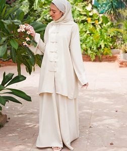 Vintage Floral Long Sleeve Maxi Kit <b>Dress</b> Asymmetrical Hem Modest Middle Eastern Design Polyester Breathable <b>Prayer</b> Wedding Wear - Product Image 6