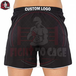 Reinforced Stitching High Breathable Durable Lightweight Printed 100% Polyester Stretch Boxing <b>Shorts</b> for MMA Training OEM - Product Image 3