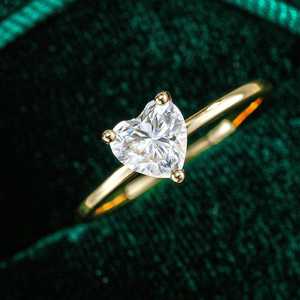 Romantic Heart Cut Diamond Solitaire <b>Proposal</b> <b>Ring</b> VS1 1.01CT Lab Grown With 10K Solid Gold IGI Certified Wedding Promise Gift - Product Image 4