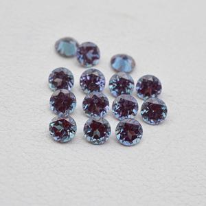 Piedra preciosa suelta de corte brillante redondo de Alejandrita cultivada en laboratorio rara de 6mm para joyería de plata, personalización de Alejandrita disponible - Product Image 2
