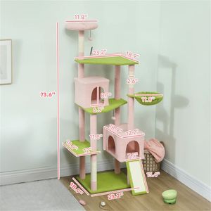 Grande Torre Rosa per Gatti, Struttura per Arrampicata e Tiragraffi - Product Image 6