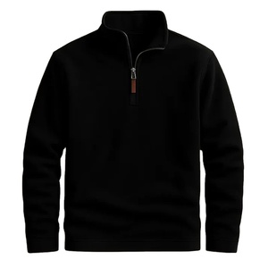 Men's Women's Half Zip Mock Neck Sweatshirt Oversized Fit Plain Cotton Custom Logo Streetwear Pullover - Product Image 1