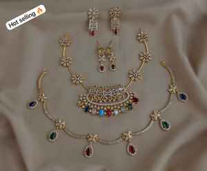 Ensemble de colliers CZ finition mate, offre combo, parfait pour les occasions décontractées et les soirées, bijoux minimalistes, design magnifique - Product Image 2