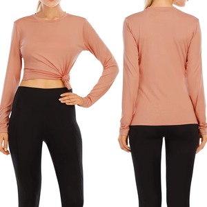 T-shirt de compression sportif pour femme, séchage rapide, polyester élasthanne, haut d'entraînement ajusté, vente en gros - Product Image 2