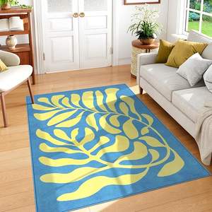 Tapis d'intérieur en coton vert à poils moyens, imperméable et lavable - Excellent choix pour la décoration de la maison - Product Image 3