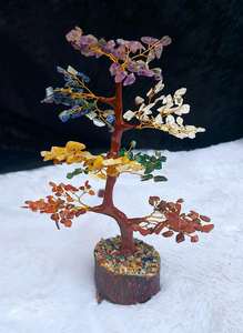 Arbre de Vie aux Sept Chakras, Ornement Spirituel Décoratif en Cristal et Pierres Précieuses pour la Maison et le Bureau - Product Image 2