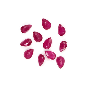Rubis naturels non traités du Mozambique, formes poire calibrées 4x6mm, pierres précieuses de rubis naturelles facettées en vrac pour la fabrication de bijoux, prêtes à l'emploi - Product Image 4