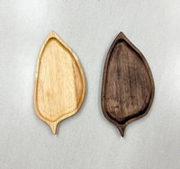 Assiettes de service en bois en forme de feuille, design minimaliste fait main, motifs végétaux, pour fêtes et occasions spéciales