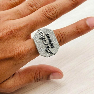 925 Sterling Silver Custom <b>Name</b> Championship <b>Ring</b> Iced Out Moissanite Hip Hop Statement Personalized <b>Ring</b> - Product Image 6