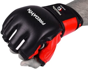 Los mejores guantes personalizados de entrenamiento MMA de cuero de vaca de 8oz y 6oz, empuñaduras de mano, punzonado de cuero real, diseño de logotipo privado OEM ODM - Product Image 2