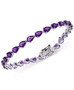 Multi-Gemstone Pear Tennis <b>Bracelet</b> (11-1/4 ct. t.w.) in Sterling Silver (Also in Citrine, Amethyst, & Blue <b>Topaz</b>) | Macy's - Product Image 1
