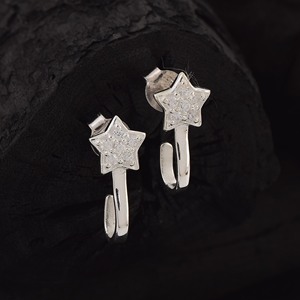 2026 Best Selling Women's Star Shape 925 Sterling <b>Silver</b> Fine <b>Stud</b> Earrings Wholesale Cubic Zirconia Gemstone At Reasonable Rate - Product Image 2