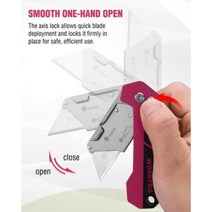 Coltello Tascabile Pieghevole a Cambio Rapido con Clip da Cintura, Blocco Axis Lock, 10 Lame Extra, Coltello Multiuso Comodo, Coltello a Rasoio, Taglierino per Scatole - Product Image 2