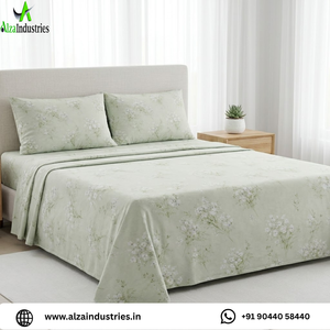 King Size Beige Floral Bedsheet <b>Set</b> | Soft Cotton <b>Bedding</b> <b>Set</b> with Pillow Covers | Lightweight Breathable Premium Bedroom Decor - Product Image 2