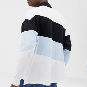 Nouvel Arrivage T-shirt Homme Streetwear Américain en Polyester Lourd Personnalisable avec Logo Audacieux Imprimé et Rayures par Transfert Thermique - Product Image 4