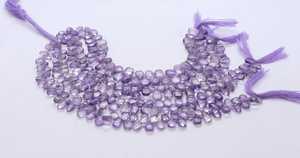 Perles d'améthyste rose naturelle lisses en forme de poire, taille briolette 5x7-6x8 MM, perles de pierres précieuses d'améthyste, brin de 8 pouces, perles facettées, par le grossiste - Product Image 5