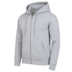 Sudadera con Capucha y Cierre de Cremallera para Hombre, Color Gris, 100% Algodón Felpa, Corte Regular, Color Sólido, para Otoño, Marca Harry Johnson Production - Product Image 1