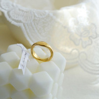 Maßgefertigte Edelstahl-Ringe mit Goldplattierung, Minimalistisches Geometrisches Wellendesign für Damen und Herren, Wasserfester Schmuck