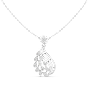 จี้เพชรทรงหยดน้ำทองคำขาว 14K พร้อมสร้อยคอหรูหราสำหรับผู้หญิง งานแต่งงาน งานครบรอบ งานเลี้ยง  ประดับเพชรใหม่ - Product Image 5
